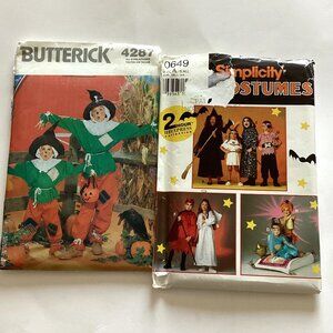 Simplicity Uncut Sewing Patterns 4287 & 0649 Kids Fall Halloween Costumes